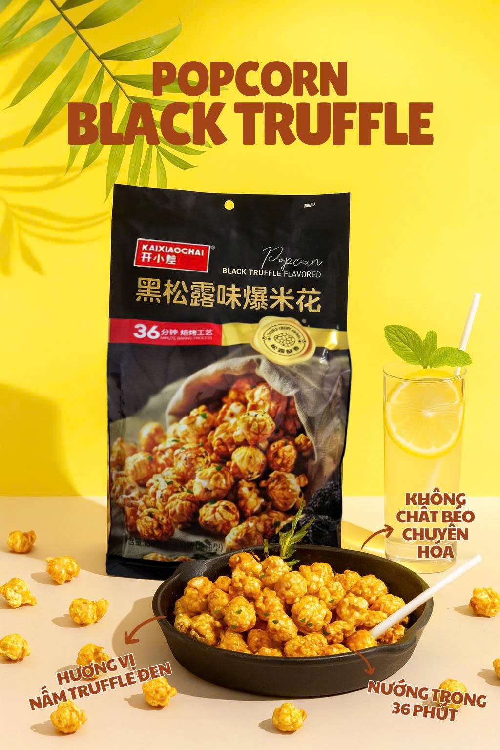Bỏng ngô vị nấm đen Truffle Hàn Quốc